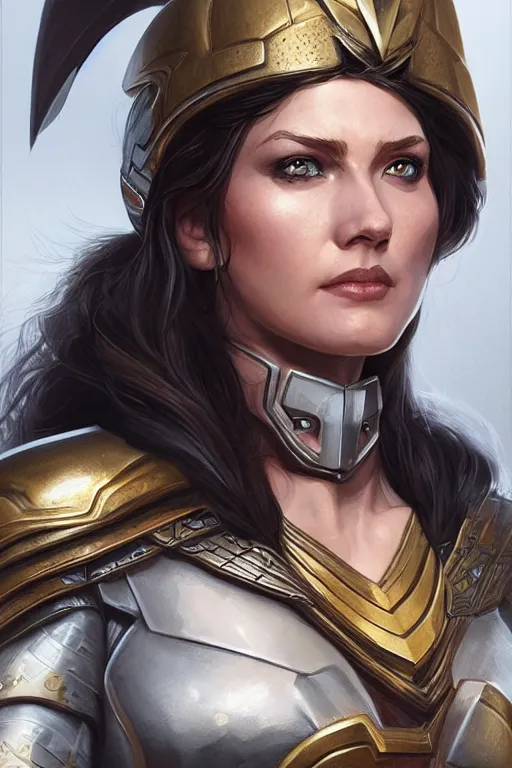 Image similar to amazon valkyrie athena, d & d, fantasy, portrait, highly detailed, headshot, digital painting, trending on artstation, concept art, sharp focus, illustration, art by artgerm and greg rutkowski and magali villeneuve