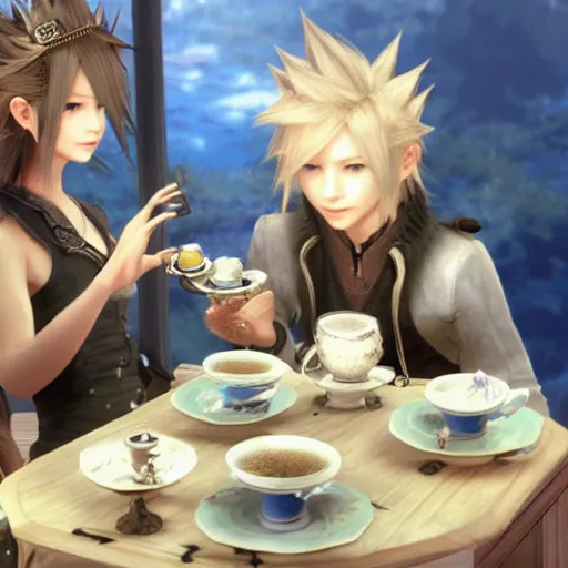 Image similar to Final Fantasy tea time