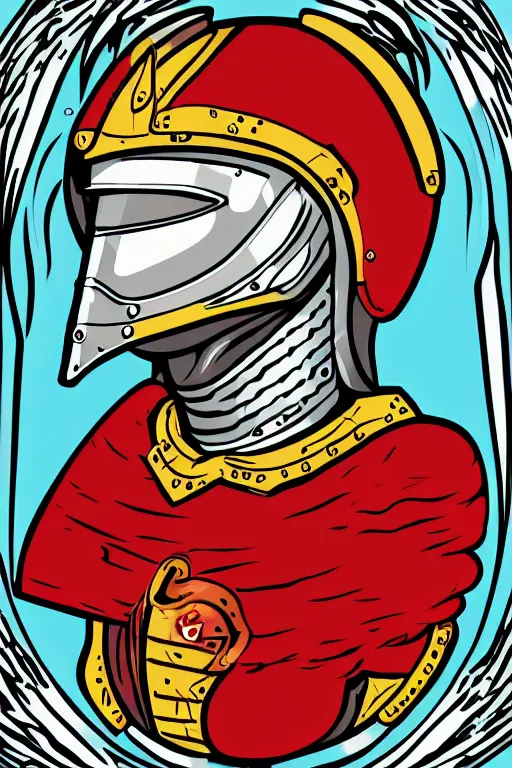 Image similar to Portrait of a dolphin in a medieval armor, knight, medieval, colorful, illustration, highly detailed, simple, smooth and clean vector curves, no jagged lines, vector art, smooth