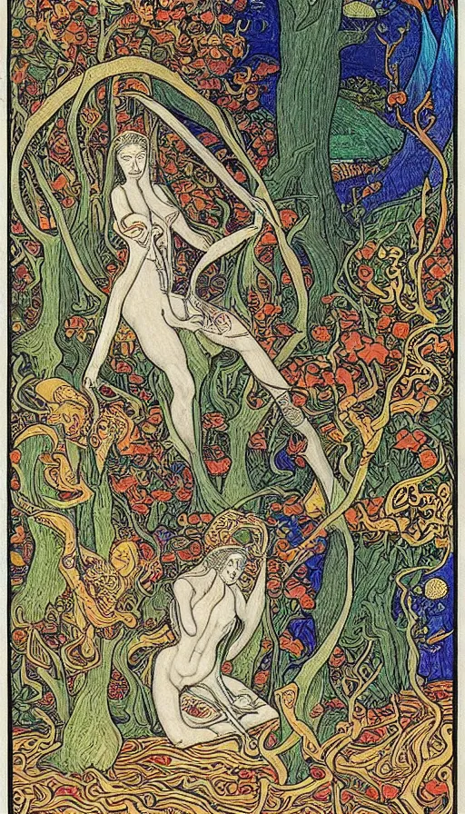 Image similar to life and death mixing together, by ivan bilibin,