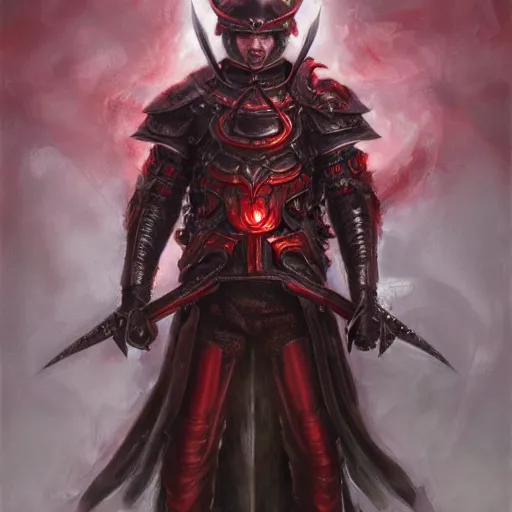 Image similar to anthropomorphic shiba inu, berserk anime guts armor and two hand guts sword, red light aura, fantasy, dark, portrait art by donato giancola and greg rutkowski, realistic face, visible aura, digital art, trending on artstation, symmetry