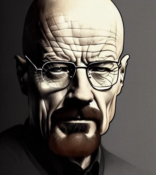 Image similar to walter white if he never sold drugs, detailed facial expression, detailed surroundings, intricate, elegant, highly detailed, centered, digital painting, artstation, concept art, smooth, sharp focus, illustration, by ( leonardo da vinci ), wlop