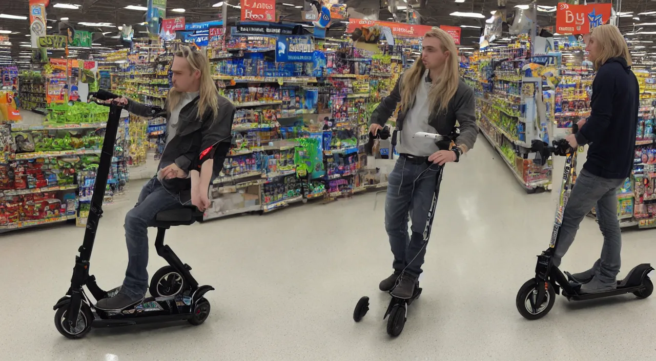 Prompt: legolas in a walmart mobility scooter, ultra detailed, photography, unreal