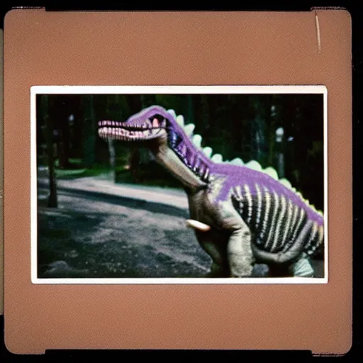 Image similar to polaroid of a dinosaur