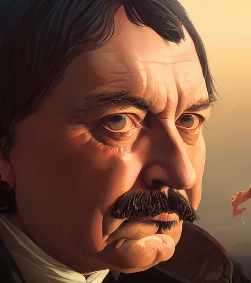 Image similar to Highly detailed portrait of Descartes in GTA V, Stephen Bliss, unreal engine, fantasy art by Greg Rutkowski, Loish, Rhads, ferdinand knab, Makoto Shinkai and Lois van baarle, ilya kuvshinov, rossdraws, Tom Bagshaw, global illumination, radiant light, detailed and intricate environment