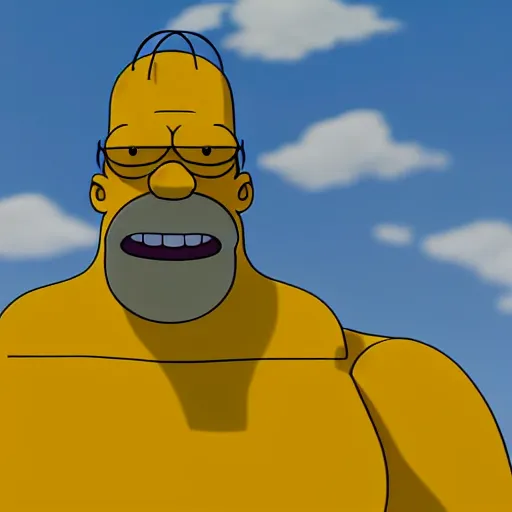 Prompt: 3D Homer Simpson as Thanos, cinematic, 4K