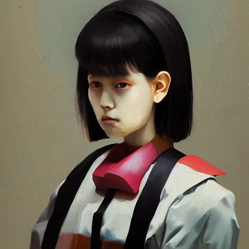 Image similar to Portrait of Sukeban Deka Soryu, artwork by Sergey Kolesov, arstation,