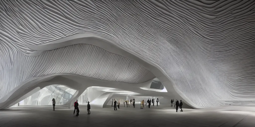 Image similar to museum design by zaha hadid, highly detailed, high quality