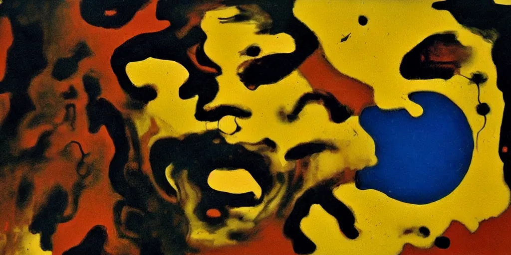 Image similar to An asymmetry still frame of Abstract Expressionism painting by Richard Corben