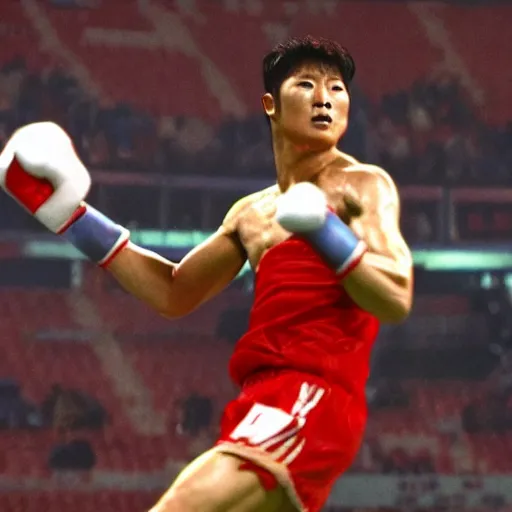 Image similar to movie still of son heung-min as ivan drago in rocky 4, cinematic,