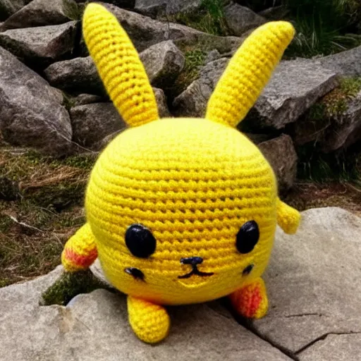 Prompt: crochet pikachu