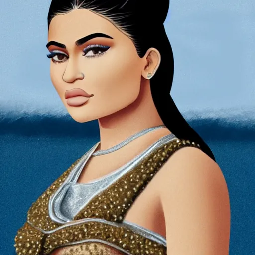 Prompt: kylie jenner as a greek goddess, photorealistic, cinematic