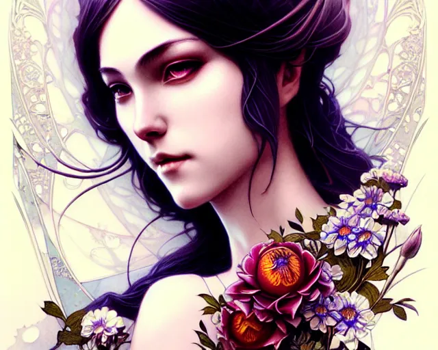 Prompt: Beautiful mechanical eyes, art nouveau, fantasy, intricate flower designs, elegant, highly detailed, sharp focus, art by Artgerm and Greg Rutkowski and WLOP