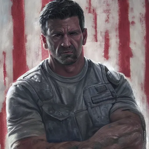 Prompt: Frank castle painting 4k detail