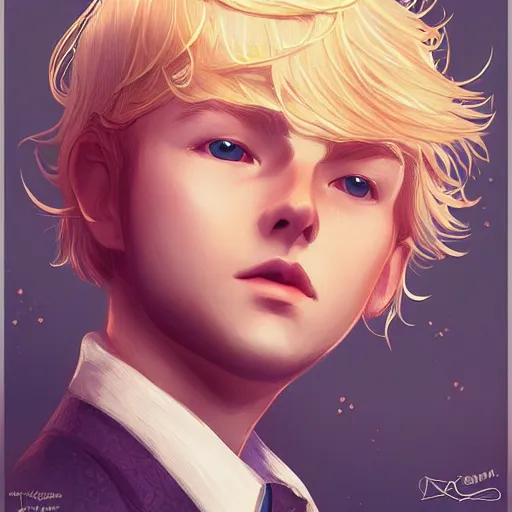Image similar to the little prince, blond hair, gorgeous, amazing, elegant, intricate, highly detailed, digital painting, artstation, concept art, sharp focus, illustration, art by ross tran