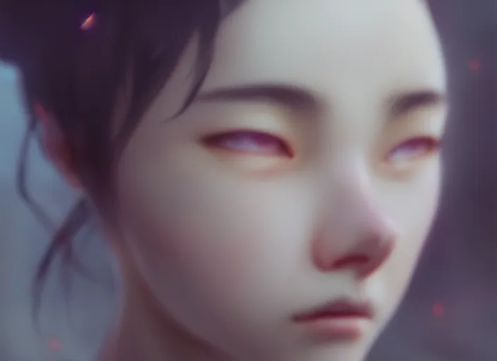 Image similar to a film still portrait of a beautiful crying woman, finely detailed features, closeup of face, cinematic lighting, perfect art, night cyberpunk city, intricate, anime, gapmoe grimdark, artstation, trending on pixiv fanbox, painted by greg rutkowski makoto shinkai takashi takeuchi studio ghibli, akihiko yoshida, 4 k