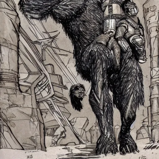 Image similar to planet of the apes in the bronze age highly detailed concept art