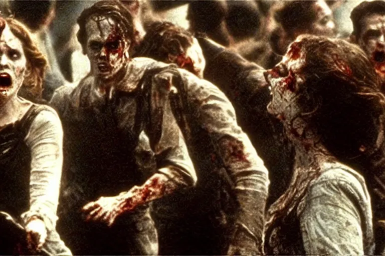 still film of a zombie attack in titanic movie | Stable Diffusion | OpenArt