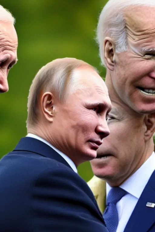 Image similar to Putin with half of his face is Biden, Highly detailed, face, 4k