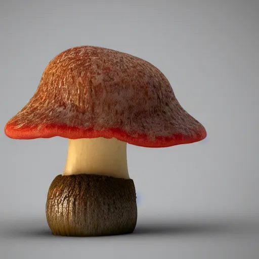 Image similar to a mushroom smiling, photorealistic