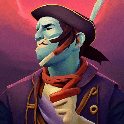 Image similar to painting jack the pirate on sea of thieves game avatar hero smooth face median photoshop filter cutout vector behance hd by jesper ejsing, by rhads, makoto shinkai and lois van baarle, ilya kuvshinov, rossdraws, illustration, art by ilya kuvshinov and gustav klimt