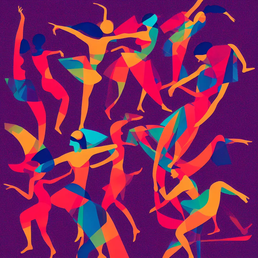 Image similar to album cover design depicting beautiful dancing women, by Jonathan Zawada, digital art