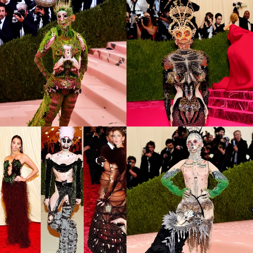 Prompt: the met gala body horror