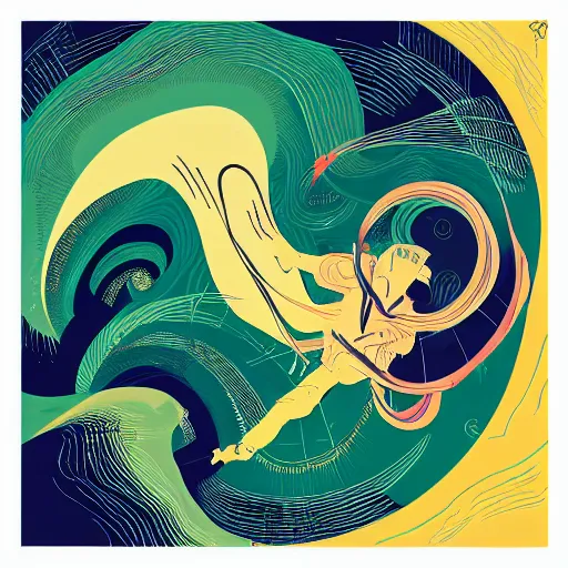 Prompt: vector logo, in the style of Victo Ngai, Kilian Eng and by Jake Parker, swirly vibrant lines, winning-award masterpiece,-W 512