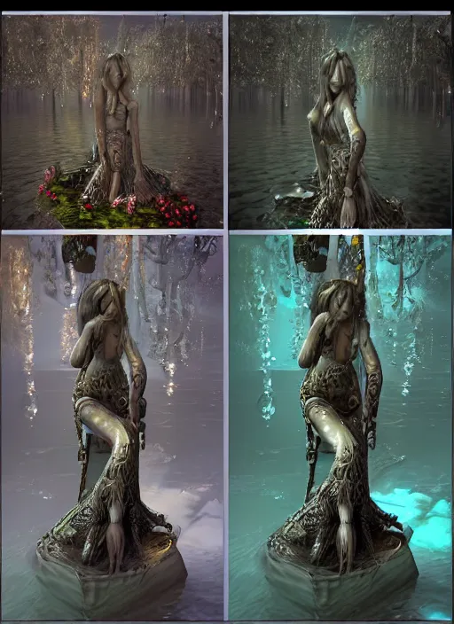 Image similar to russian water spirits ; night ; unreal engine ; artsation trending. highly detailed