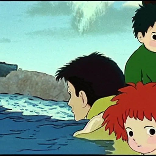 Image similar to still from ponyo of tom cruise