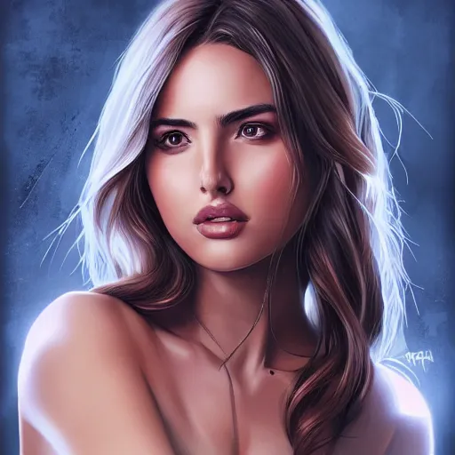 Image similar to portrait of ana de armas by artgerm, random background scene