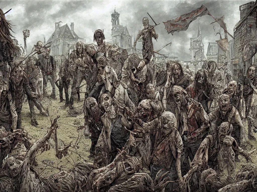 Image similar to walking dead in germany by john howe