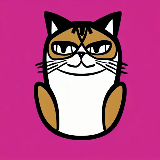 Image similar to cartoon illustration of a grumpy cat