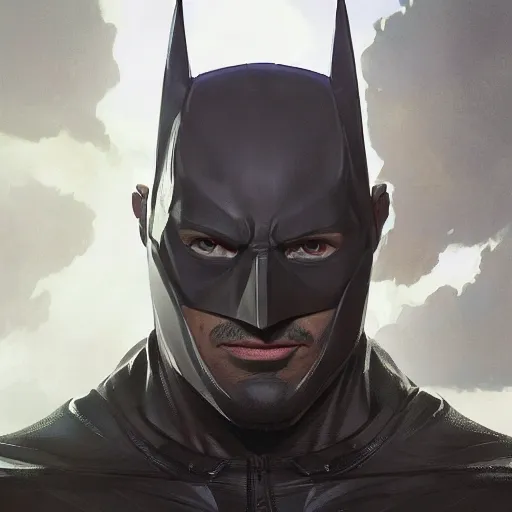 Image similar to highly detailed portrait, half batman half superman, in gta v, stephen bliss, unreal engine, fantasy art by greg rutkowski, loish, rhads, ferdinand knab, makoto shinkai and lois van baarle, ilya kuvshinov, rossdraws, tom bagshaw, global illumination, radiant light, detailed and intricate environment