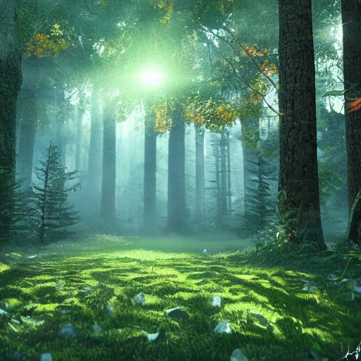 Prompt: A young heavenly and peaceful forest, beautiful lighting,digital art , highly detailed , high contrast, beautiful lighting, award winning , trending on art station, 8k, photorealistic,unreal engine 5