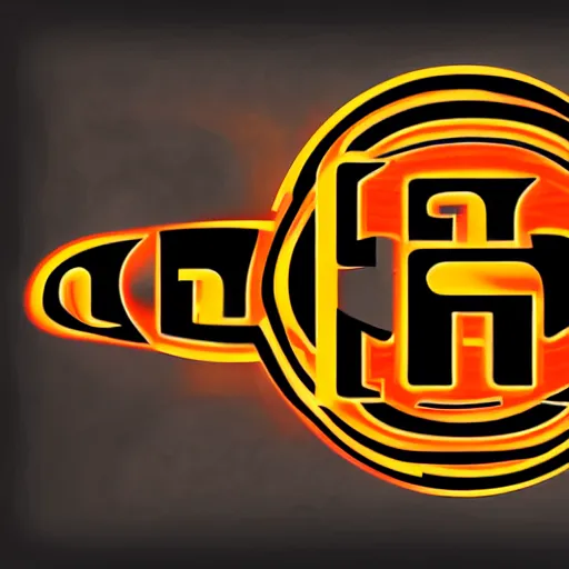 Image similar to city on fire as logo, burning, flames, symmetrical, washed out color, dark, gloomy, centered, art deco, 1 9 5 0's futuristic, glowing highlights