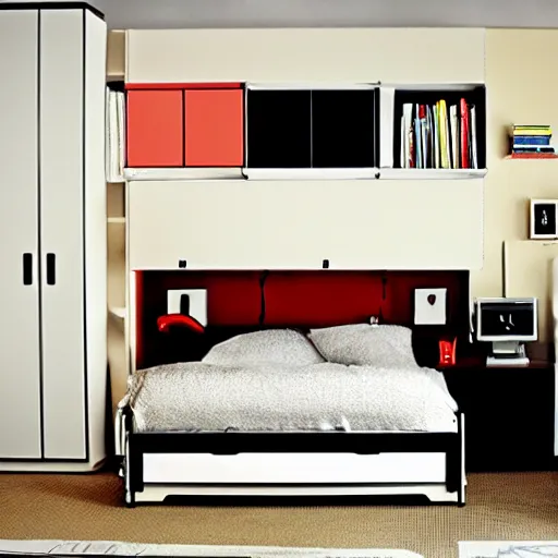 Prompt: ps 2 themed bedroom ikea catalog photo