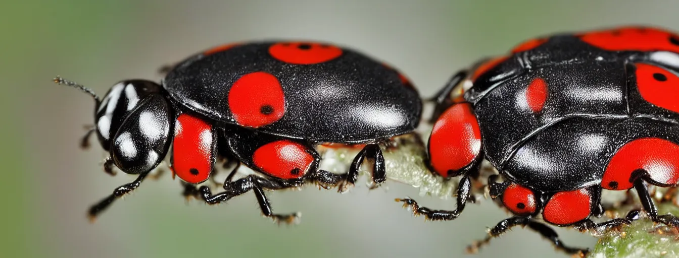 Prompt: extreme closeup of ladybug, macro photography, award winning, chin leong teo, shayne kaye