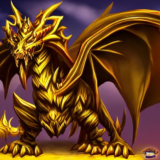 Image similar to Golden dragon from world of warcraft