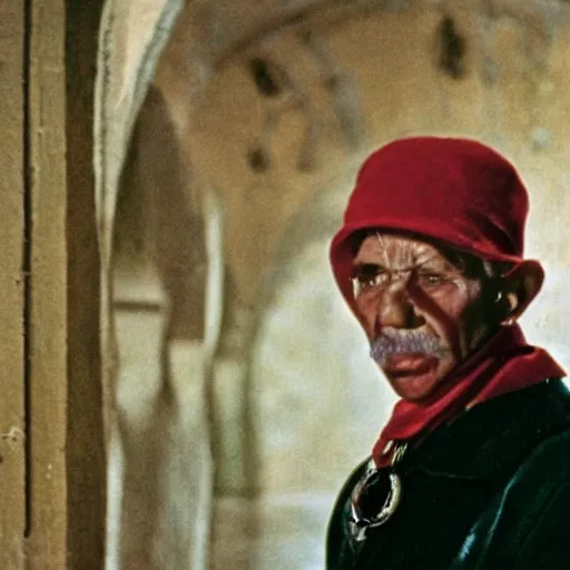 Prompt: environmental portrait an old jewel thief, in the film Topkapi (1964)