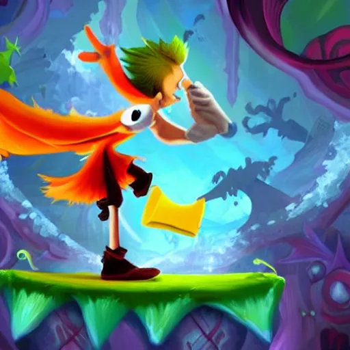 Image similar to rayman legends style painting