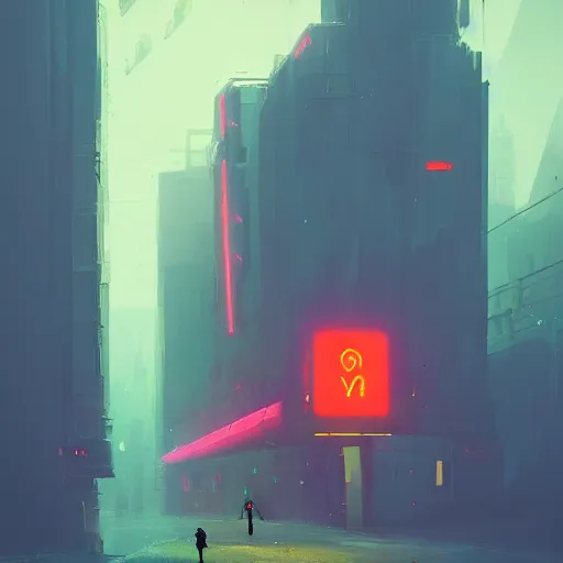 Prompt: A lone traveler walking through Bladerunner City, by Anton Fadeev, by Alena Aenami, by Paul Lehr, wide angle, highly detailed, cinematic. Brutalist architecture