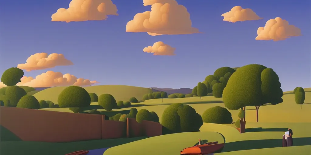 Image similar to dreaming, summer evening, kenton nelson