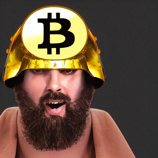 Prompt: a vector of a bussines man with a gladiator helmet with bitcoin logo on it, cinematic, 8k, digital art, matte painting