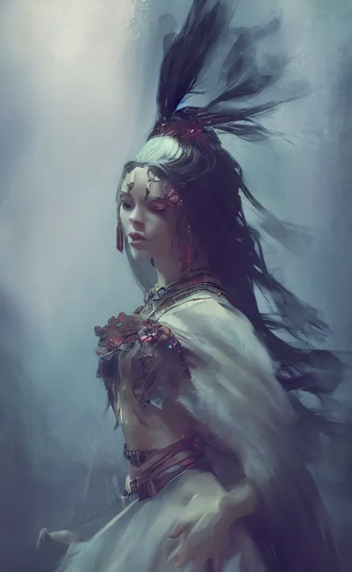 Image similar to Gypsy gothic princess, volumetric lighting, digital painting, highly detailed, artstation, sharp focus, illustration, concept art, ruan jia, steve mccurry