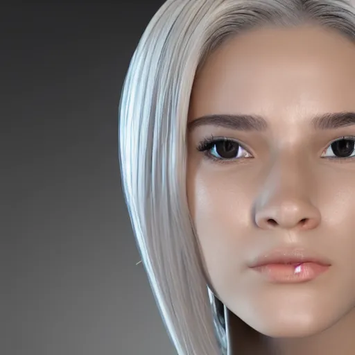 Image similar to stunning young woman face octane render humongous nose