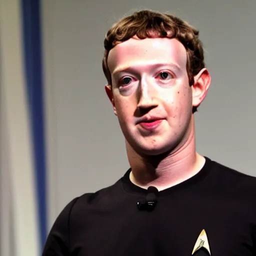 Image similar to mark zuckerberg as brent spiner in star trek