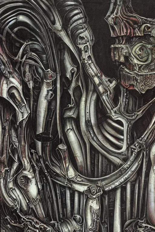 Prompt: chess painted in the syle of giger, giger art, extremely detailed, 4 k