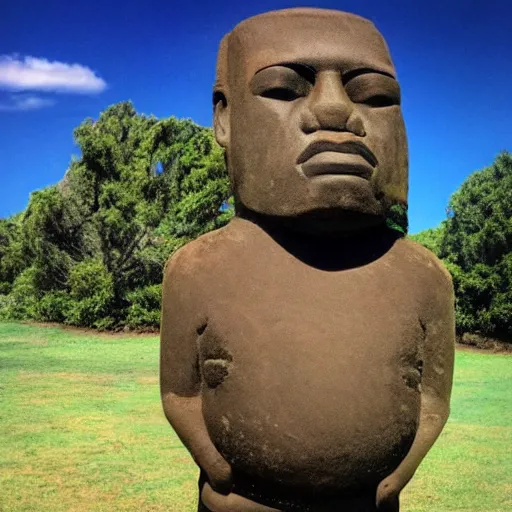 Image similar to Notorious BIG as a moai