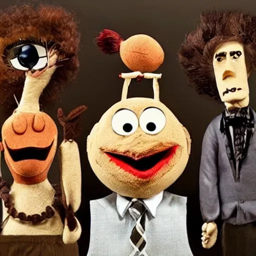 Prompt: What a cool concept for a film, three puppets with different philosophies.